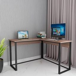 FIRNISCO Premium L-Shaped Study Table for Home & Work | 120x120x75 cm | Self-Assembled Engineered Wood & MS Workstation | Modern, Spacious & Comfortable Corner Desk for Office & Study-image-6