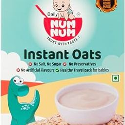 NUM NUM Organic Instant Oats | No Salt, No Sugar Oatmeal Cereals | Healthy First Solids Baby food cereal | No Milk Powder | 200g pack-image-2