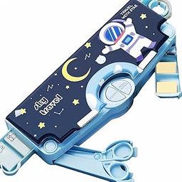 PRIME DEALS Multi-Functional Pencil Box For Kids, Space Boys, Kids Boys & Girls, Magnetic Boys, Space Theme Gifts Kids Accessories. (Astronaut, Plastic, Blue)-17