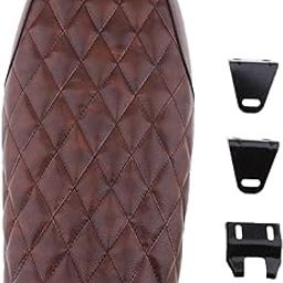 THE STYLE SUTRA® Universal Brat Diamond Flat Cafe Racer Seat Vintage Motorcycle Saddle Brown | 1 Piece Seat 3 Pieces Removable Mounting Metal Brackets-16