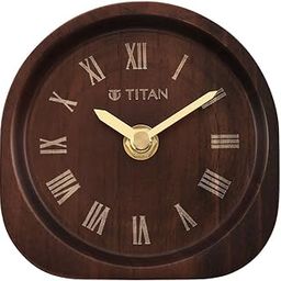 Titan Classic Dark Brown Wooden Table Clock - T0003Wa02, Analog, 11 Centimeters-image-2