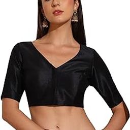 Women's Cotton Silk Stretchable (Smocked) Readymade Elbow Length Sleeves Saree Blouse-picture-15