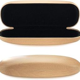 Premium Wood Grain Two Fold Unisex Metal PU Leather Spectacle Sunglasses Hard Case Cover, Free Size-picture-52