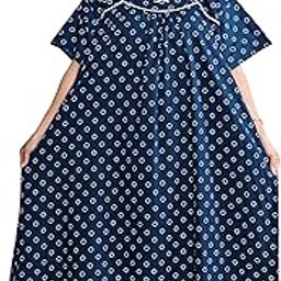 BINDASS Plus Size Women Nighty Cotton Maxi Printed Jumbo Gown Size 5XL to 10XL-image-91