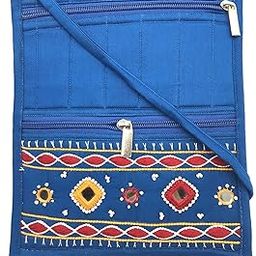 Handmade Eco Friendly Cotton Womens Sling Bag Stylish Needle Crafts Mobile Crossbody Bags Original Mirror Work Ladies Gift items 9x8 inch Medium Passport Holder For Travel-20