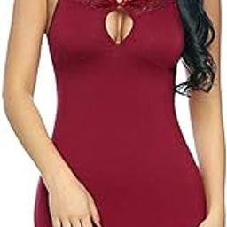 Jai Balaji Fashion Women's Net Printed Above Knee Night Dress Hot & Sexy for Honeymoon/First Night/Anniversary |for Women/Ladies/Girls (Maroon)-image-22
