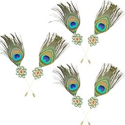 SWEKSHA CREATIONS DESIGNER KUNDAN BROOCH WITH MOR PANKH/WELCOME GIFTS FOR BARATI'S AND GUESTS IN WEDDINGS,HALDI,MEHANDI FUNCTIONS AND HOTELS RESORTS OR DESTINATION WEDDINGS(PACK OF 12)-38