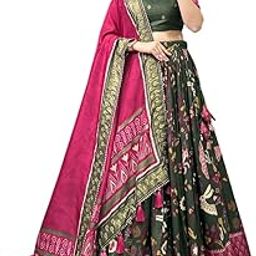 Women's Tussar Silk With Patola Print Lehenga Choli Set (RABBIT)-picture-45