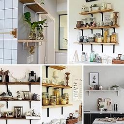 HEAVENGLOW Heavy Duty Shelf Bracket Wall Hanging Shelve L Shaped Brackets Black 3Inch-22