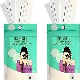 Strips Double Sided Tape for Fashion, Clothing and Body | All Day Strength Invisible Dress Tape for women | Gentle to stick on Skin and clothes | Transparent Tap-53