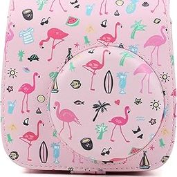 Shopizone Classic Vintage PU Leather Compact Case with Strap for Fujifilm Instax Mini 9/8 /8+ (Flamingo Pink)-picture-10