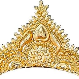 Bengali Bridal Mukut Crown, Golden Hair Accessories, Traditional Wedding Headpiece for Women, Tiara Taj for God and Goddes Idols Krishna Laddu Gopal Durga Devi Maa-image-48