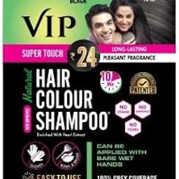 VIP Natural Hair colour shampoo | Black Hair Color 100ml (10ML - pack of 10)-picture-47