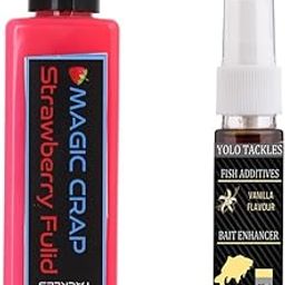 Fishing Strawberry Magic Crap Bait 100ml, Vanilla 25ml Attractant Spray Combo-image-88