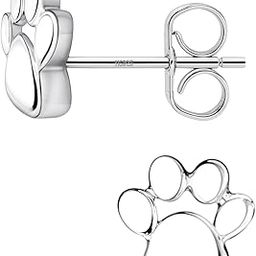 925 Silver Paw Stud Earrings | 92.5 Sterling Silver and Stunning Shine | Lovely Gift - Paw-image-92