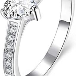 925 Valentine Special Exclusive Collection Silver Plated and Swiss Crystal Proposal Ring for Women & Girls (Silver)-image-37