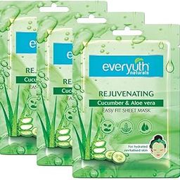 Everyuth Naturals Rejuvenating Cucumber & Aloe Vera Sheet Mask Pack of 3-32
