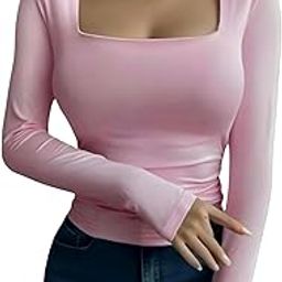 Square Neck Ultra Soft Feather Touch Micro Fiber Ruched Waist Cuddle TEE Fullsleeve Tops for Women-image-45