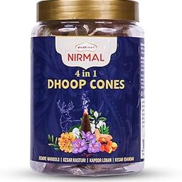 Shubhkart Nirmal 4 in 1 Dry Dhoop Cone Jar 25N Each | Assorted Incense Cones for Pooja, Meditation, Relaxation & Spiritual Events | Natural Aromatic Incense for Home Use-picture-22