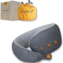 Travel Neck Pillow Soft & Comfortable Memory Foam | Travel Accessories for Flight, Train, Car - NeckPillow for Long Travelling - Ideal for Men, Women & Kids - Gray Color-11