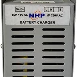 NHP 12 Volts 5 Amps Lead Acid Battery Charger Fully Automatic Battery Charger for Generator, Inverter, Bike, Car, Ups. BC 12V5A-11