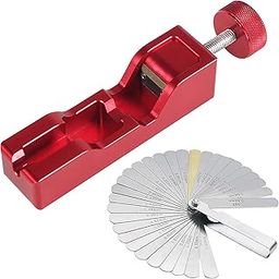 Spark Plug Gap Tool, Universal Spark Plug Gapper with 32 Blade Steel Feeler Gauge for Most 10mm 12mm 14mm 16mm Spark Plugs (Red)-25