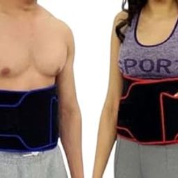 ANSHI Advanced Fitness Slimming Belt | Adjustable Sweat Waist Trainer for Men & Women | Back Support, Weight Loss, Tummy Control, Workout, Gym, Home Exercise, Body Shaper Belt Black-image-51