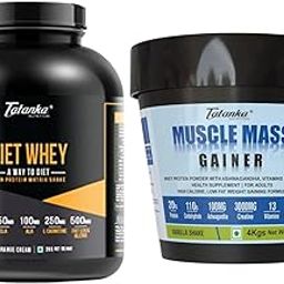 TATANKA NUTRITON Diet Whey Protein | Boost Metabolism And Supports Weigth Loss| 2Kg (Orange Cream) And Intense Muscle Mass Gainer Powder With Creatine,Ashwagandha,Vitamins (4 Kg, Vanilla Shake)-image-12