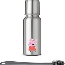 Shark Doo Doo® Stainless Steel Bottle for Babies (0-12 Months) - 250ml with Silicone Cleaning Brush (Combo Pack) | BPA Free (SS Bottle 250ml)-image-22