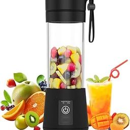 Electric Juicer 6 Blade Rechargable Portable USB Bottle Blender Shaker Juicer A 2000 Juicer Mixer Grinder for Smothies and Juices (Black)-25