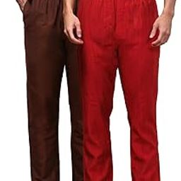 Mens Pack of 2 Cotton Blend Ethnic Wear Solid & Textured Pyjama with Elasticated Waistband and Side Pockets-picture-14