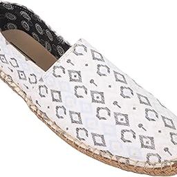 Mens Espadrille Canvas Casual Shoes | Colour - White Floral-picture-15