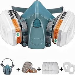 Reusable Dust Respirator Mask Set, Welding Fume Half Face Cover Set for Paint, Dust Face Cover, Chemical, Epoxy Paint, Woodworking and Organic Vapor Gas-25