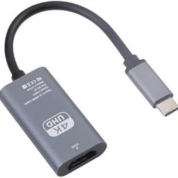 RuhZa USB C to HDMI Adapter, Type c to HDMI 4K Adapter (Thunderbolt 3 Compatible) with Video Audio Output for MakBook pro laptops, Compatible with All Smartphones and Tablet (Grey)-107