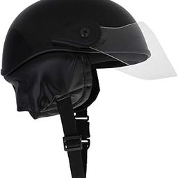 Western Era Unisex Half Helmet for Men & Women | Clear Visor | Comfort & Safety | Enhanced Design| Color - Black Glossy (Large)-19