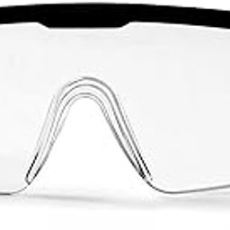 Lenskart Safety Goggles | Protective Safety Glasses | Anti-Dust, Anti-Splash | Adjustable Temples | Black Transparent Half Rim Square |Men and Women | Large | L E13335-27