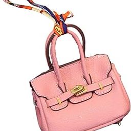 Mini Handbag Pendant Car Key Wallet with Handle for Women Girls Car Key Case pink-10