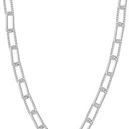 925 Sterling Silver BIS Hallmarked Italian PaperClip Link Chain Necklace for Women Girls and Men-17