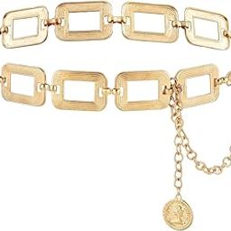 Waist Chain for Women Metal Golden Chunky Waist Belts Stylish Boho Hip Belt for Saree Fashion Western Saree Belts Adjustable Chain Belt for Women Dresses, Jeans, Skirts, Beach Outfits-image-19
