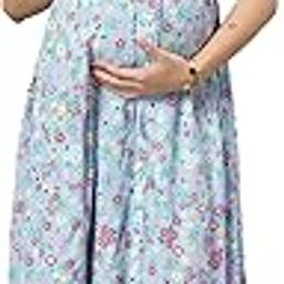 Off White Floral Rayon Maternity | Feeding | Nursing Short Dress | Easy Feeding | Pre and Post Pregnancy | Printed |-image-119