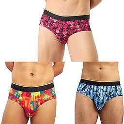 Men's Printed Micro Modal Briefs Underwear | Ultra Soft & Breathable | Combo Pack of 3-image-16