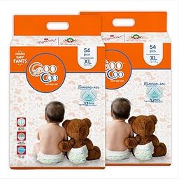 Coo Coo Extra Dry Baby Pullup Diaper Pant Size X-Large (108) Count Upto 12-17 Kg Super Absorbent Core Up to 12 Hrs Protection Soft Elastic Waist & Leakage Protection Size-XL (108 Pieces) - White-image-34