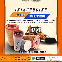 SUPER SERVO FILTERS SSF-3378 AIR FILTER KIRLOSKAR 6R / TOURISTER N/M/COSMO/CASE NEW HOLLAND 770 / ACE AX135 JCB MACHINE-image-5