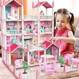 Clubx Dream Palace Doll House | Play Set | Girls Doll House | Play Set with Accessories | Dolls with Furniture| Role Play Set|Age for 3-8 Years (Beautiful Home -01)-image-29