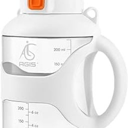 AGIS Protein Shaker Bottle, 2200ml Capacity, with Hanging Belt, White (WHITE)-image-1