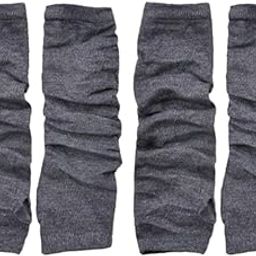 CALANDIS™ 2Pairs Womens Arm Warmers Fingerness Gloves Thumb Hole Mittens Light Grey | Womens Accessories-image-69