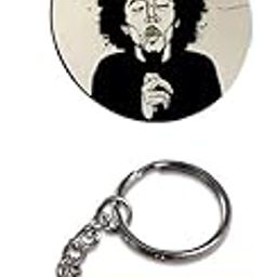 Set of 2 | Circle & Square Shape Printed Wooden Keychains Bob Marley | Circle & Square Shape keyrings | Circle & Square Shape Keychains| Printed keyrings-3