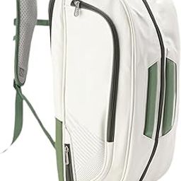 SECRET DESIRE Creations Badminton Rackets Backpack PU Leather Professional Lightweight for Men Women White Green-10