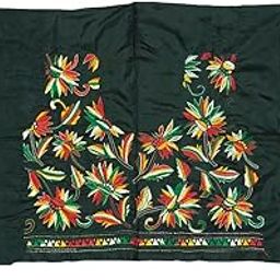 Women's Hand Embroidered Kantha Work Silk Blouse Material - 1 Meter; 725065-image-71