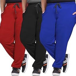 Womens Cotton Track Pants Combo (Pack of 3) | Casual & Sports Trousers | Plus Size Bottoms for Lounge, Gym & Night Wear | Sizes XL, 2XL, 3XL, 4XL, 5XL-image-22